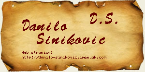 Danilo Šiniković vizit kartica